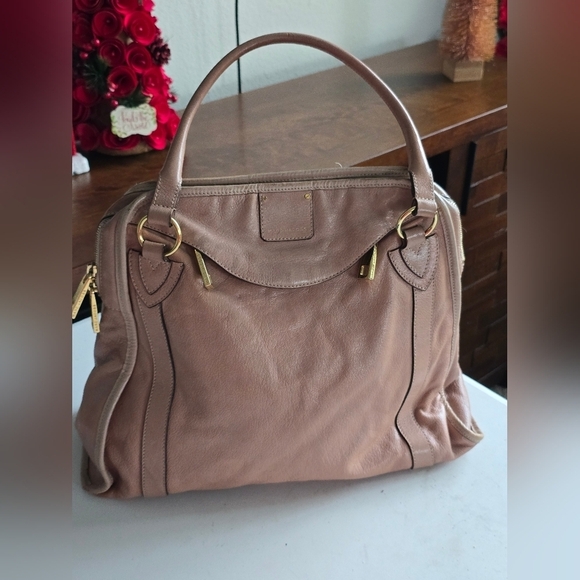 $1195 Marc Jacobs Leather Handbag Women Serengeti Wellington Brown Stone Large - Picture 5 of 16